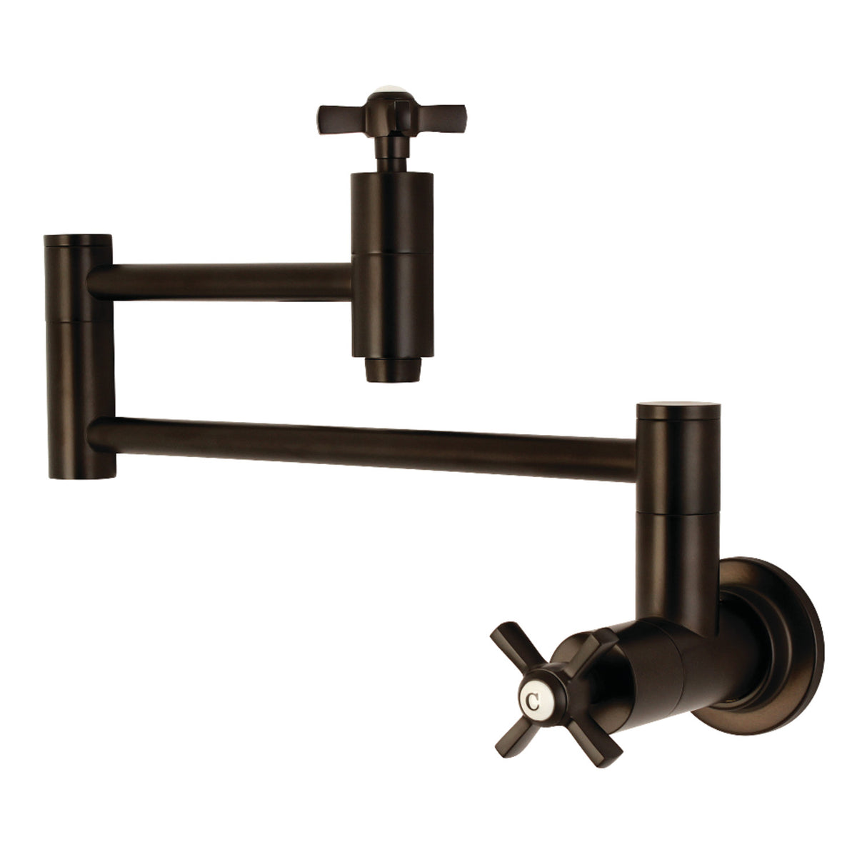 Kingston Brass KS8105ZX Millennium Wall Mount Pot Filler Kitchen Faucet, Oil Rubbed Bronze