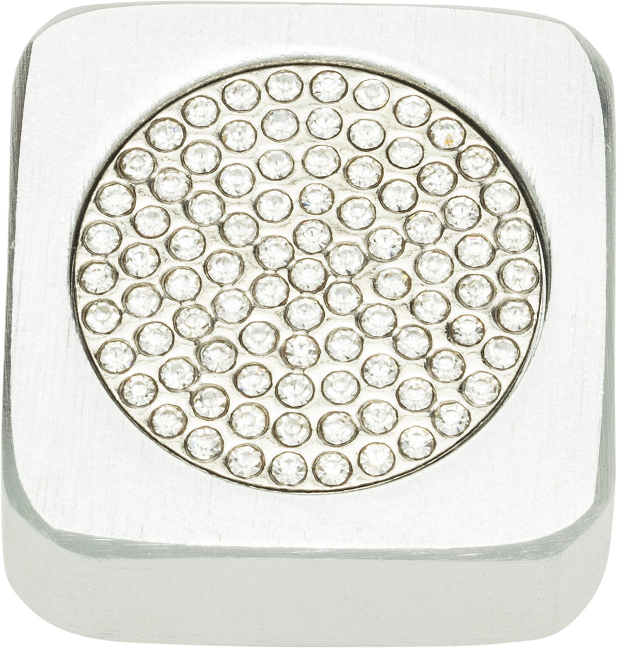 Atlas Homewares Crystal Square Inset Knob 1 Inch Matte Chrome