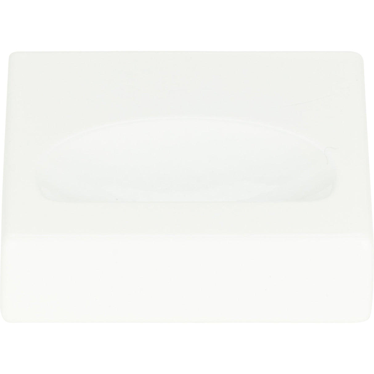 Atlas Homewares Thin Square Knob 1 1/4 Inch High White Gloss