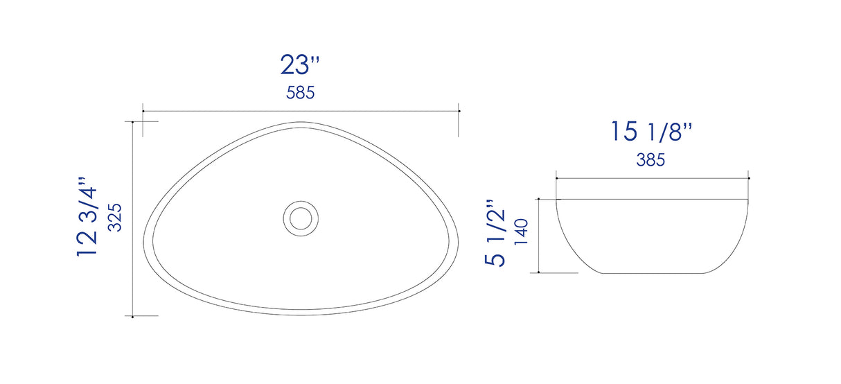 ALFI brand ABC914 White 23" Fancy Above Mount Ceramic Sink