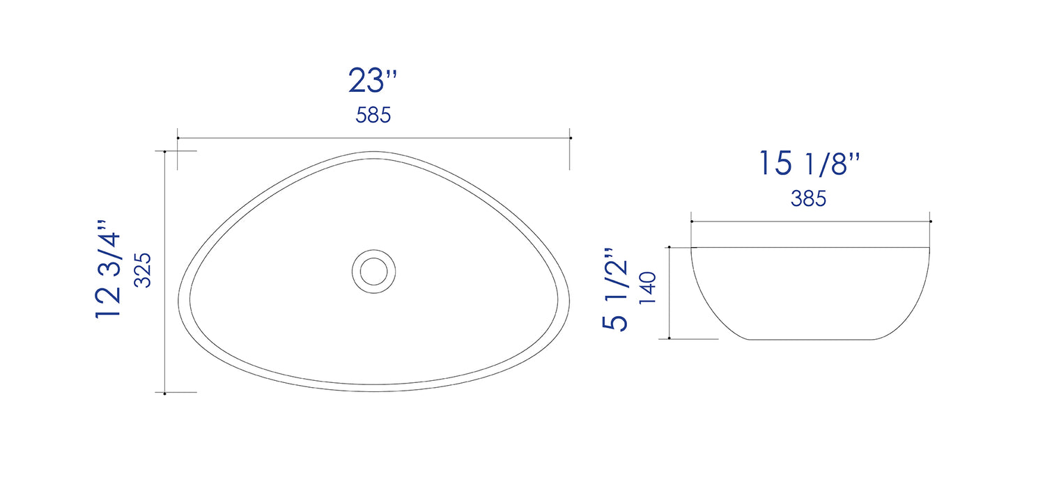 ALFI brand ABC914 White 23" Fancy Above Mount Ceramic Sink