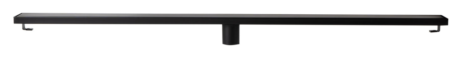 ALFI brand 47" Black Matte Brushed Stainless Steel Linear Shower Drain with Solid Cover