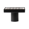 5" x 5" Black Matte Square Stainless Steel Shower Drain with Groove Holes