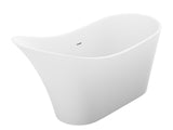 ANZZI FT-AZ8418 Tuasavi 5.6 ft. Solid Surface Center Drain Freestanding Bathtub in Matte White
