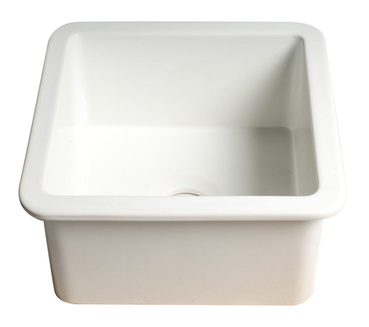 White Square 18" x 18" Undermount / Drop In Fireclay Prep Sink