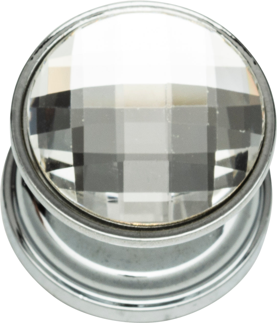 Atlas Homewares Crystal Large Round Knob 7/8 Inch Polished Chrome