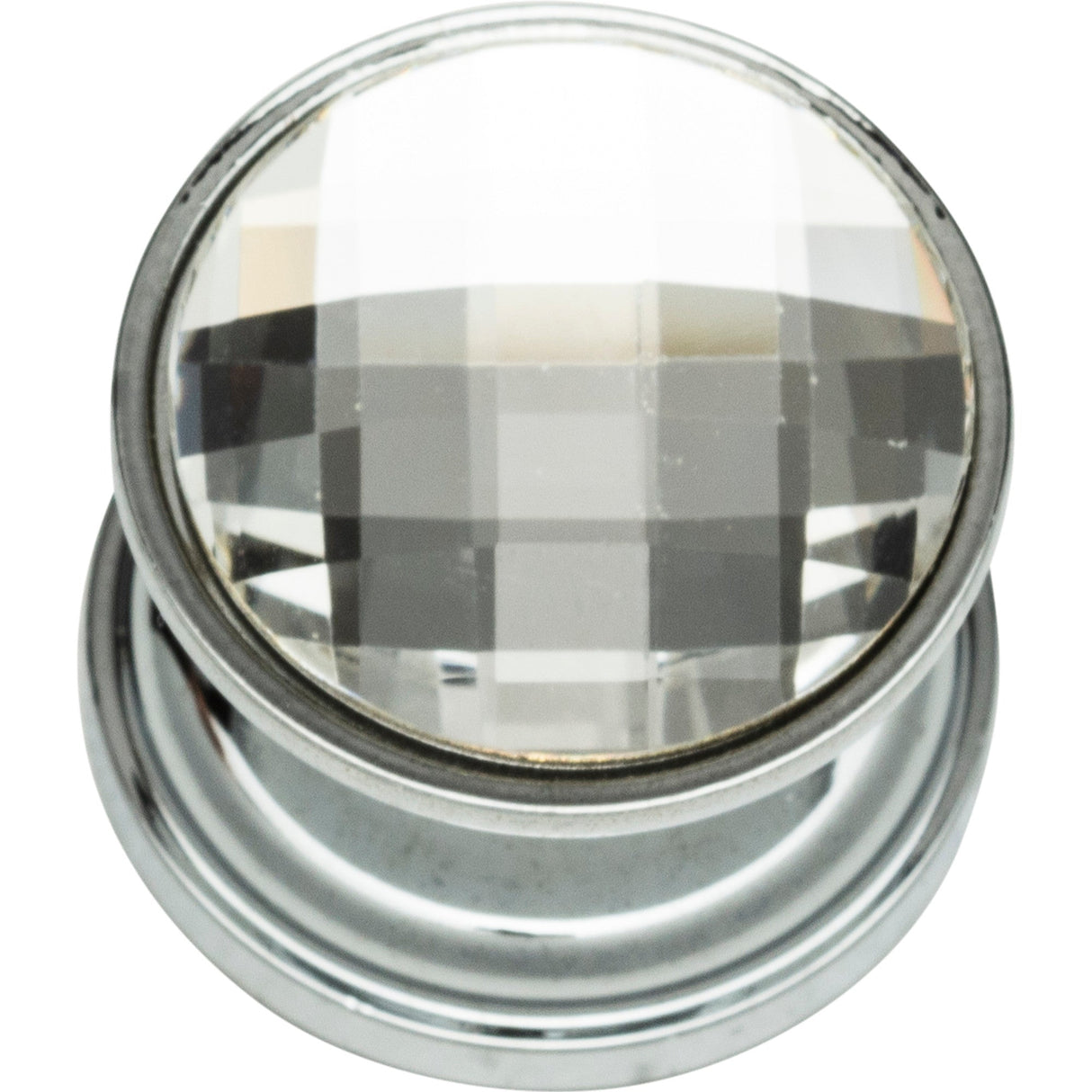 Atlas Homewares Crystal Large Round Knob 7/8 Inch Polished Chrome