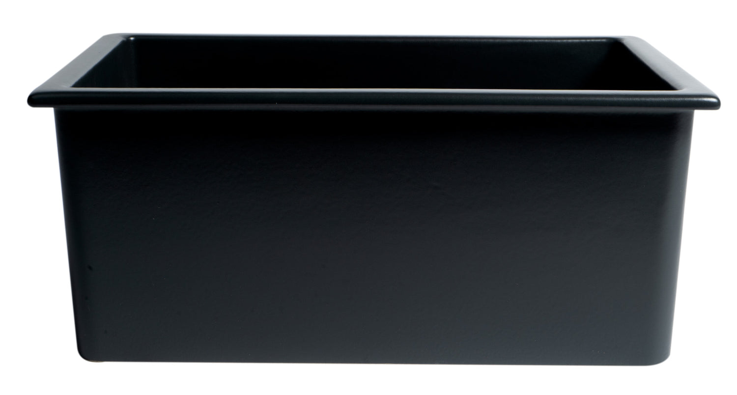 Black Matte 24" x 18" Fireclay Undermount / Drop In Fireclay Kitchen Sink
