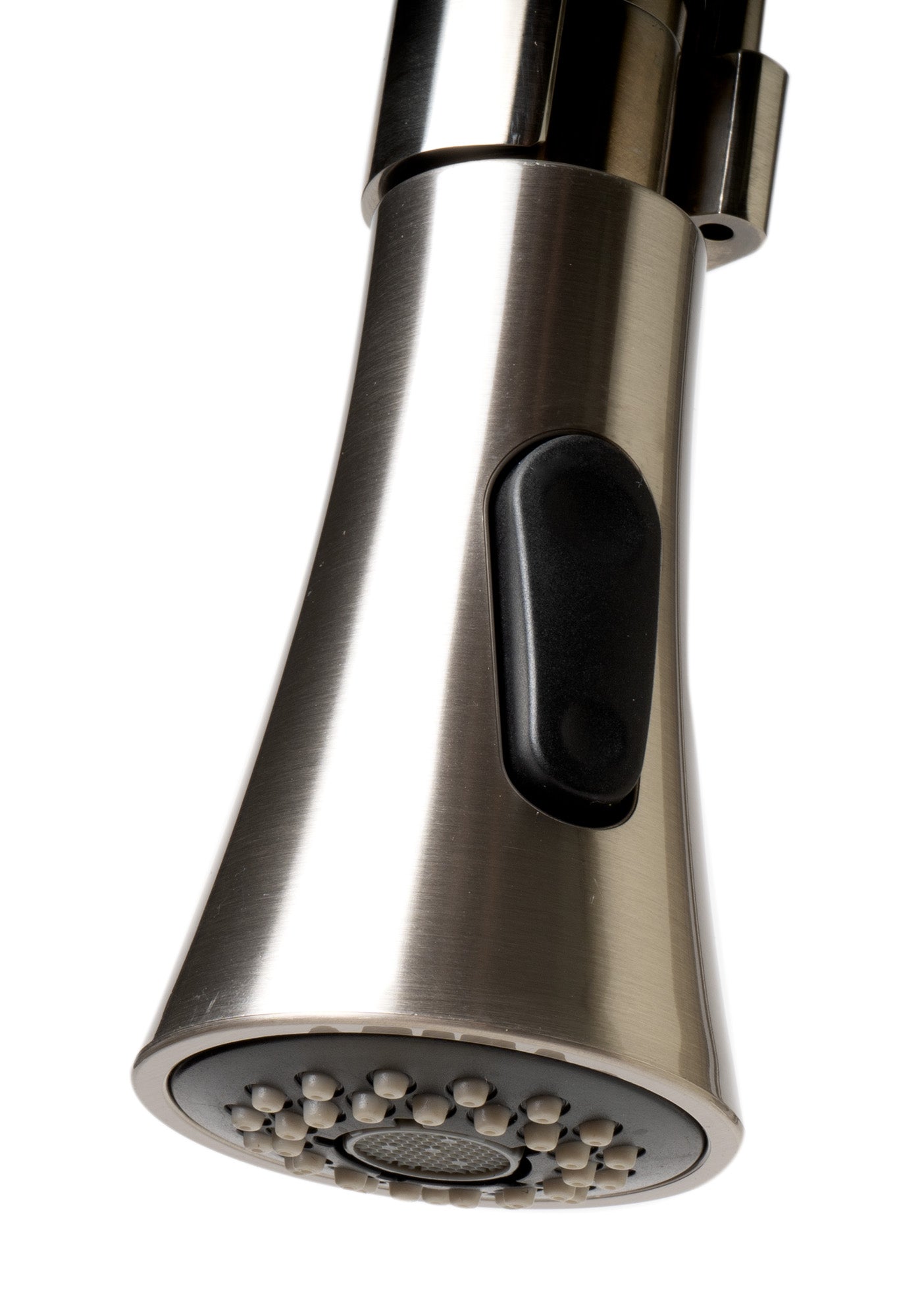 Brushed Nickel Kitchen Faucet with Black Rubber Stem