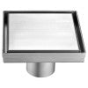 ALFI brand ABSD55B-BSS 5" x 5" Modern Square Brushed Stainless Steel Shower Drain with Solid Cover