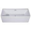 ALFI brand AB8858 59 inch White Rectangular Acrylic Free Standing Soaking Bathtub