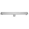 ALFI brand ABLD24B-PSS 24" Modern Polished Stainless Steel Linear Shower Drain with Solid Cover