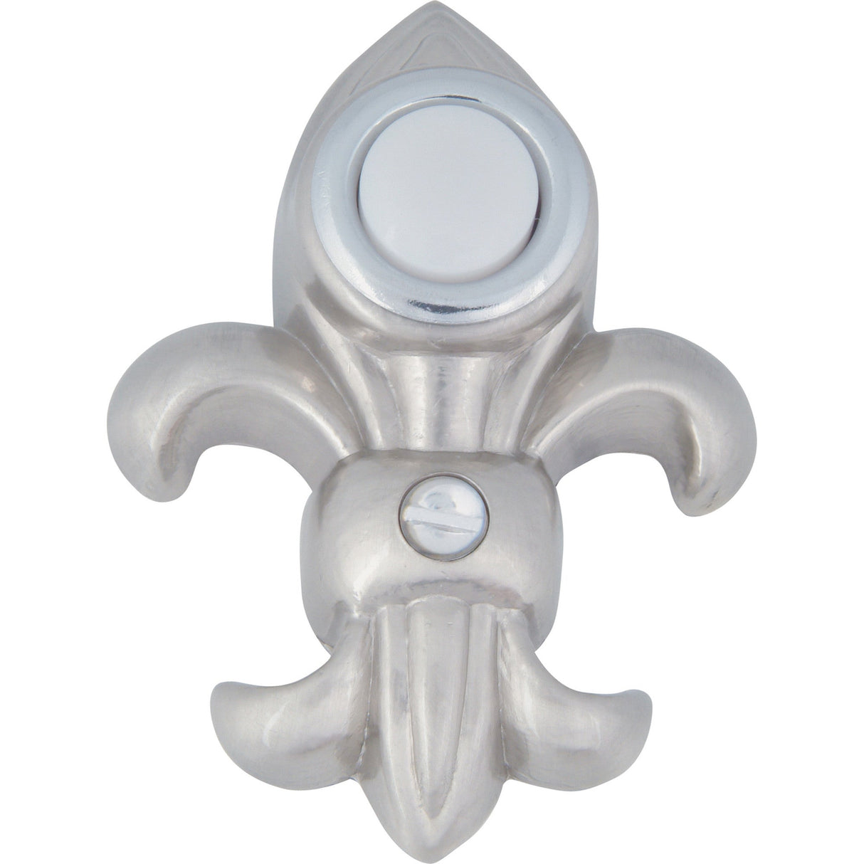 Atlas Homewares Fleur de lys Door Bell Brushed Nickel