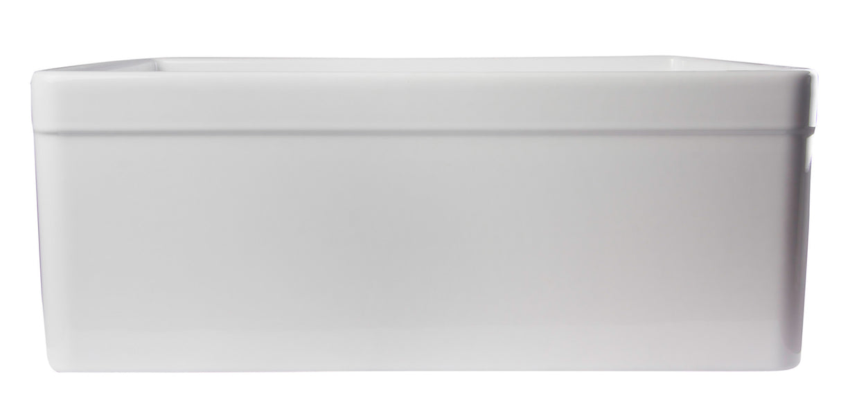 ALFI brand AB506-W White 26" Decorative Lip Apron Single Bowl Fireclay Farmhouse Kitchen Sink