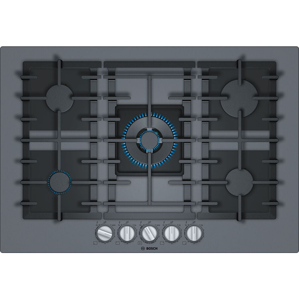 Bosch NGMP677UC 36" Gas Cooktop, Tempered Glass, FlameSelect