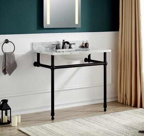ANZZI CS-FRKD01MB Verona 34.5 in. Console Sink in Matte Black