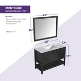 ANZZI VT-MRCT1048-BK Montaigne 48 in. W x 22 in. D Bathroom Bath Vanity Set in Black with Carrara Marble Top with White Sink