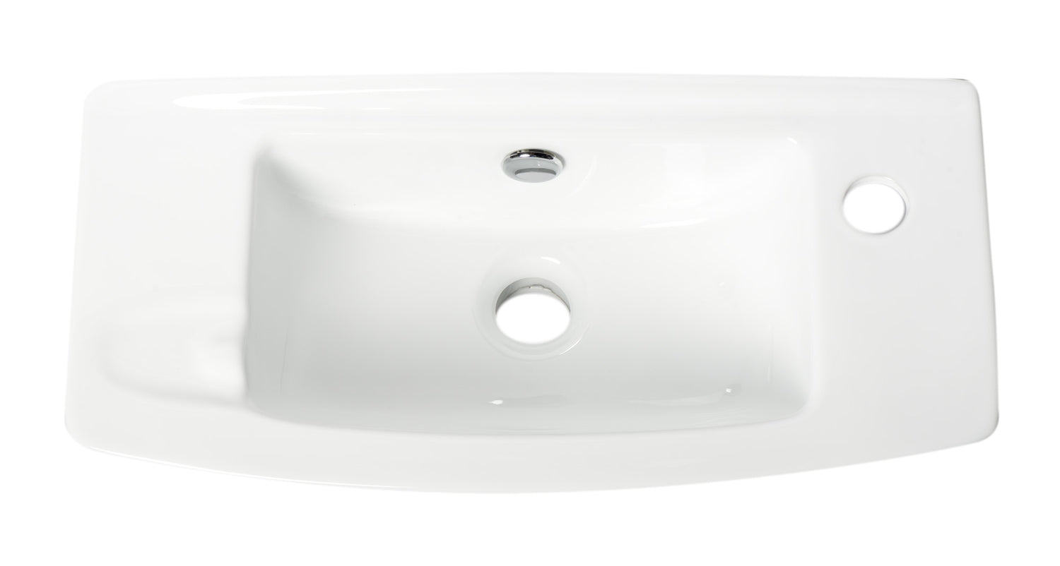 ALFI brand ABC115 White 20" Small Wall Mounted Ceramic Sink with Faucet Hole