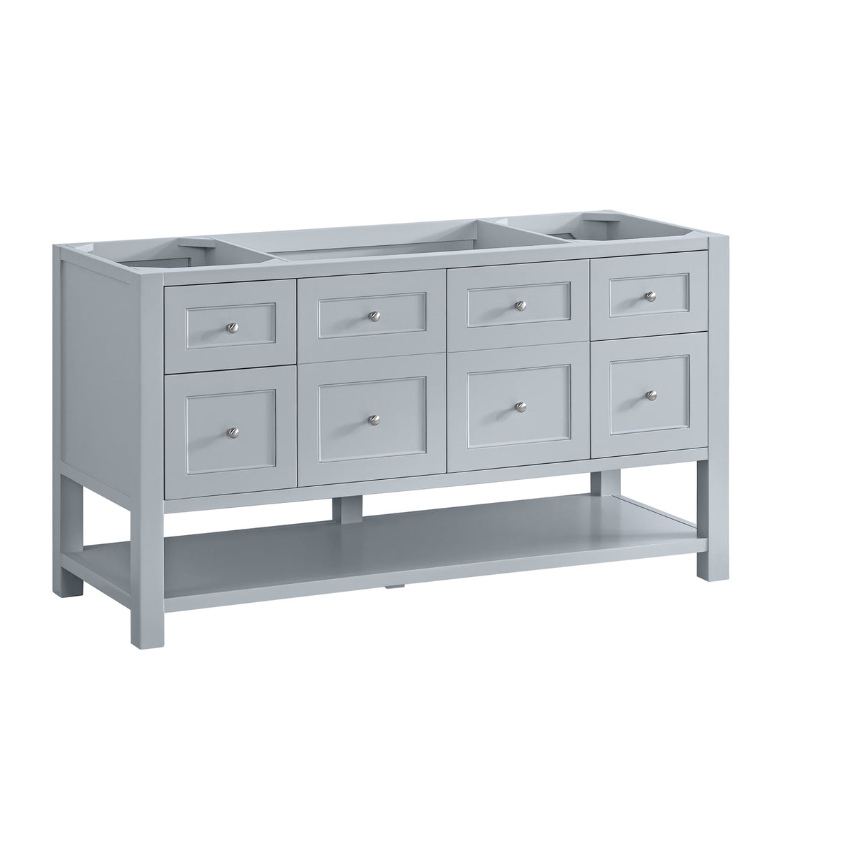 Breckenridge 60" Single Vanity, Serenity Blue, w/ 3 CM Carrara Marble Top
