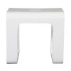 White Matte Solid Surface Resin Bathroom / Shower Stool
