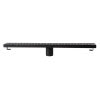 24" Black Matte Stainless Steel Linear Shower Drain with Groove Holes