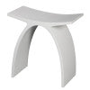 Arched White Matte Solid Surface Resin Bathroom / Shower Stool