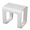 White Matte Solid Surface Resin Bathroom / Shower Stool