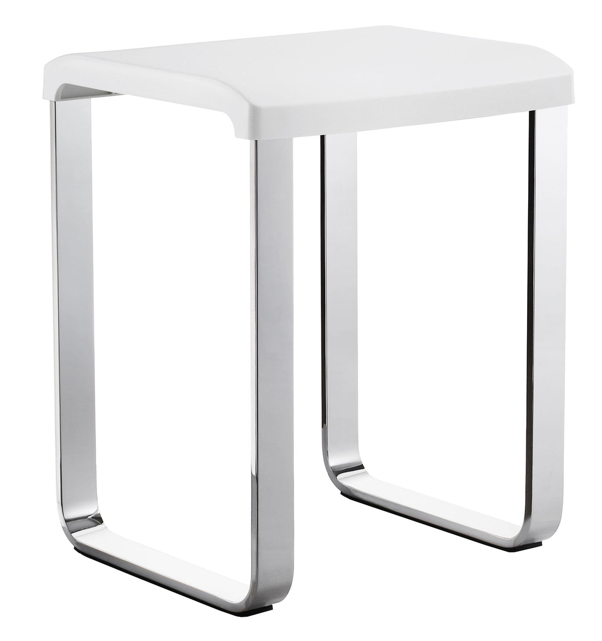 Smedbo Living Shower Chair Chrome Aluminium Seat in White