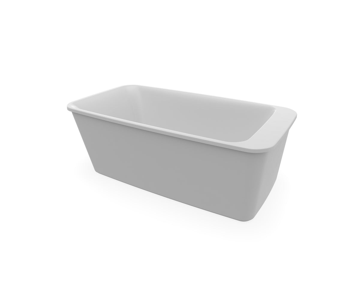 MAAX 105798-000-001-106 Lounge AcrylX Freestanding End Drain Bathtub in White with Sterling Silver Skirt