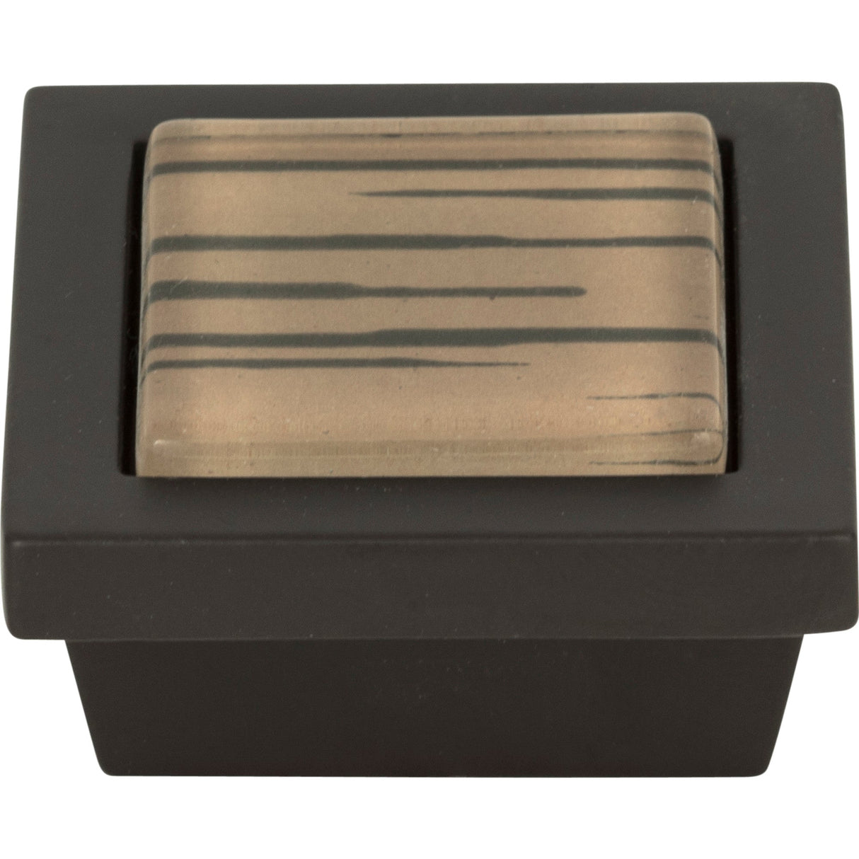 Atlas Homewares Spa Brown Tiger Square Knob 1 3/8 Inch Aged Bronze