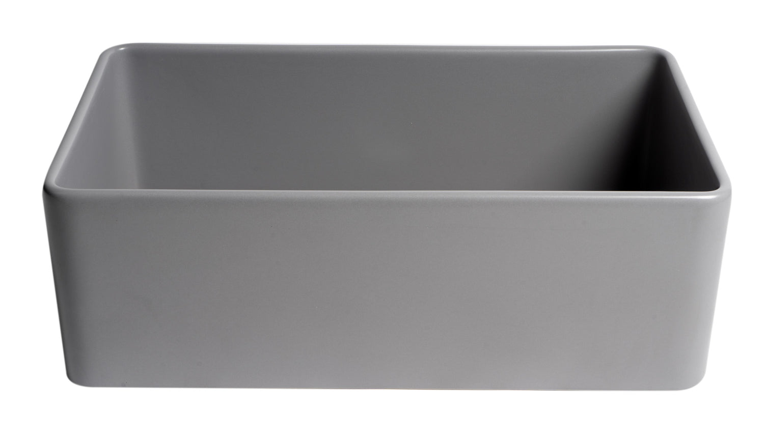 Gray Matte Smooth Apron 30" x 18" Single Bowl Fireclay Farm Sink