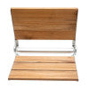 ALFI brand ABS17 17" Folding Teak Wood Shower Seat Bench with Backrest