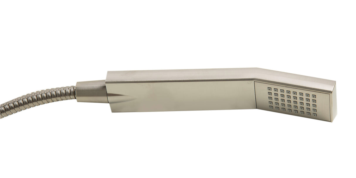 ALFI brand AB2728-BN Brushed Nickel Floor Mounted Tub Filler + Mixer /w additional Hand Held Shower Head