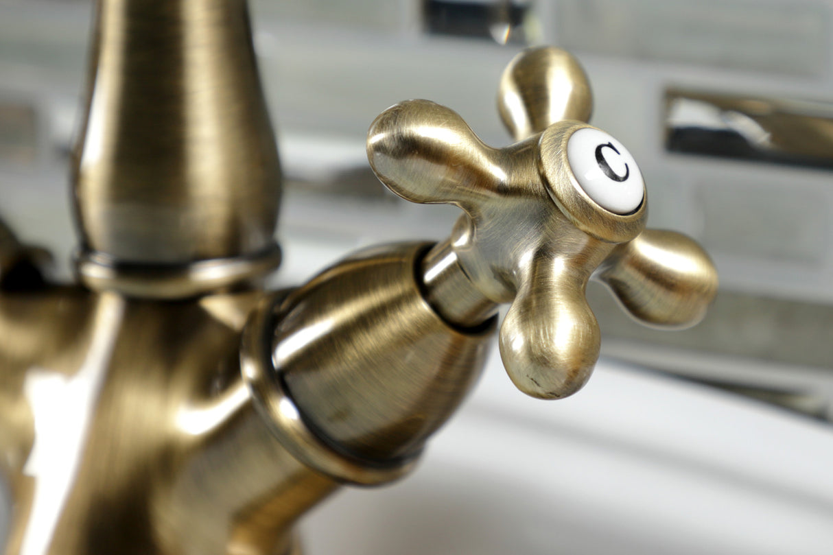 Kingston Brass KS1493AX Vessel Sink Faucet, Antique Brass