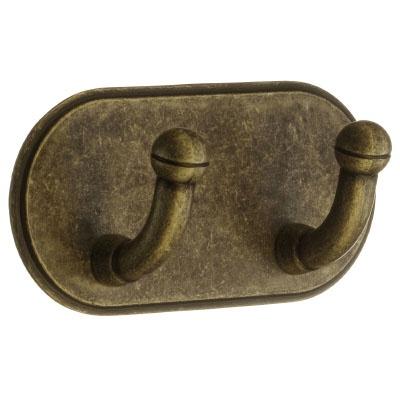 Smedbo Beslagsboden Design Double Hook Self-adhesive in Antique Brass