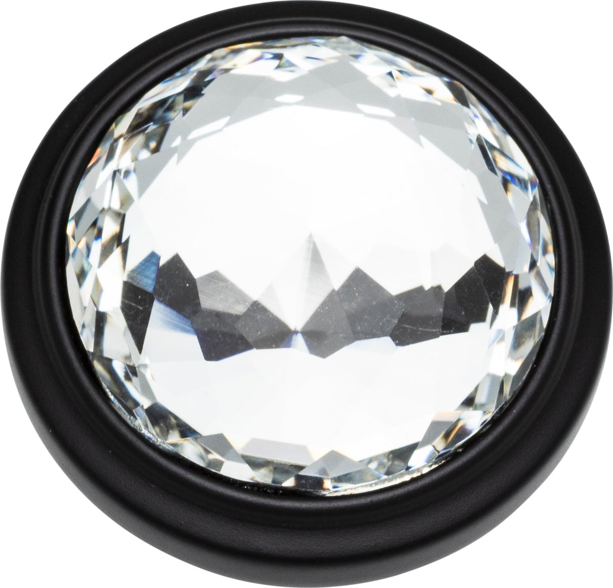 Atlas Homewares Legacy Crystal Round Knob 1 5/16 Inch Matte Black