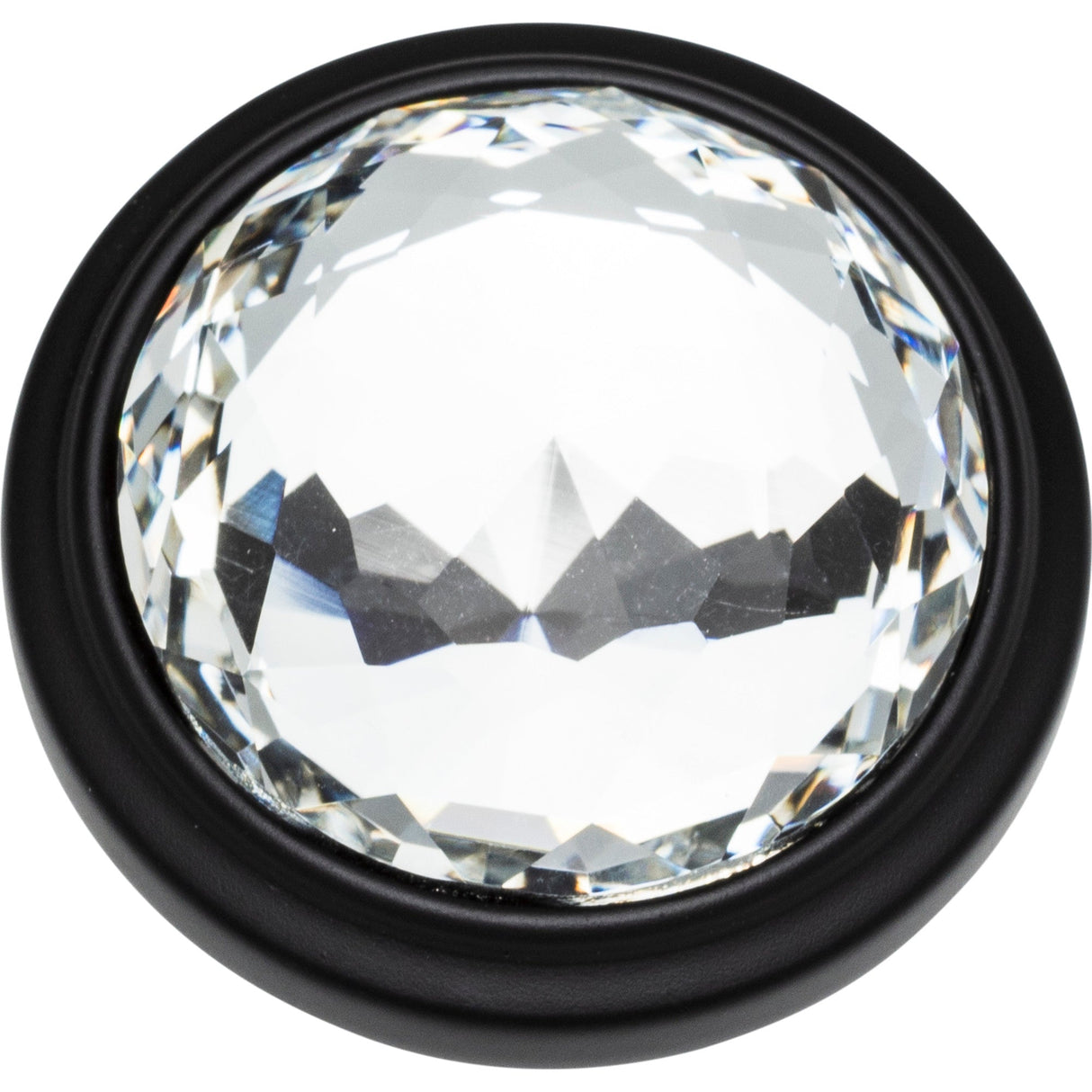 Atlas Homewares Legacy Crystal Round Knob 1 5/16 Inch Matte Black