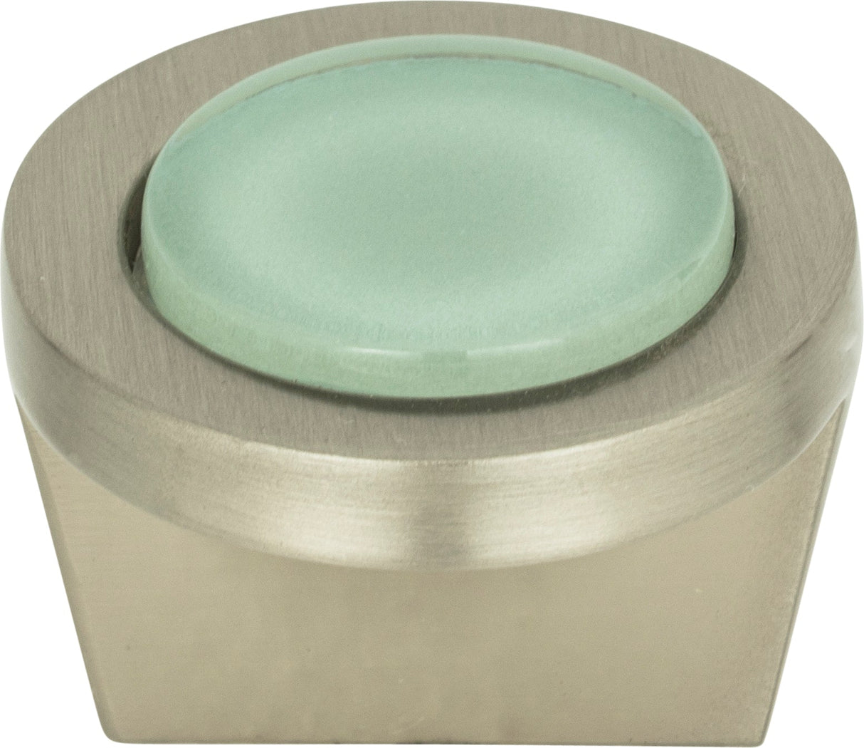 Atlas Homewares Spa Green Round Knob 1 1/4 Inch Brushed Nickel