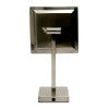 ALFI brand ABM8FLED-BN Brushed Nickel Tabletop Square 8" 5x Magnifying Cosmetic Mirror with Light