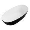 ALFI brand AB9975BM 59" Black & White Matte Oval Solid Surface Resin Soaking Bathtub