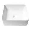 ALFI brand ABC903-W White 16" Modern Square Above Mount Ceramic Sink