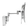 ALFI brand ABM8WLED-PC Polished Chrome Wall Mount Square 8" 5x Magnifying Cosmetic Mirror with Light