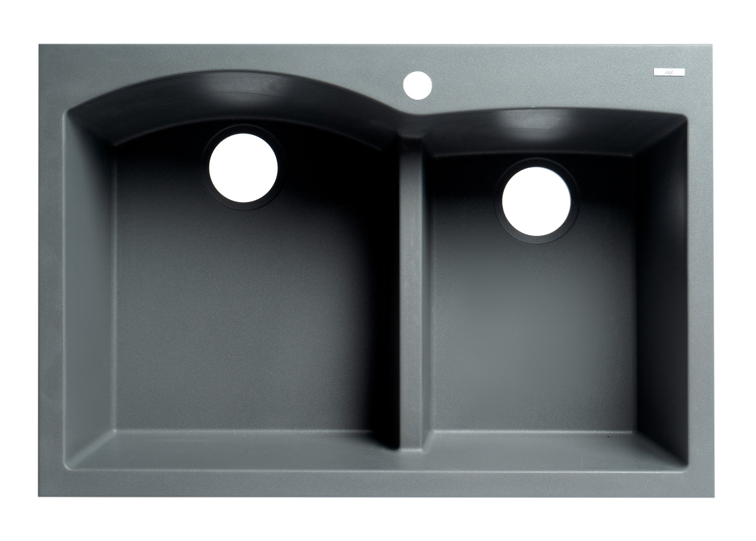 ALFI brand AB3320DI-T Titanium 33" Double Bowl Drop In Granite Composite Kitchen Sink