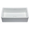 33" White Smooth Apron Solid Thick Wall Fireclay Single Bowl Farm Sink