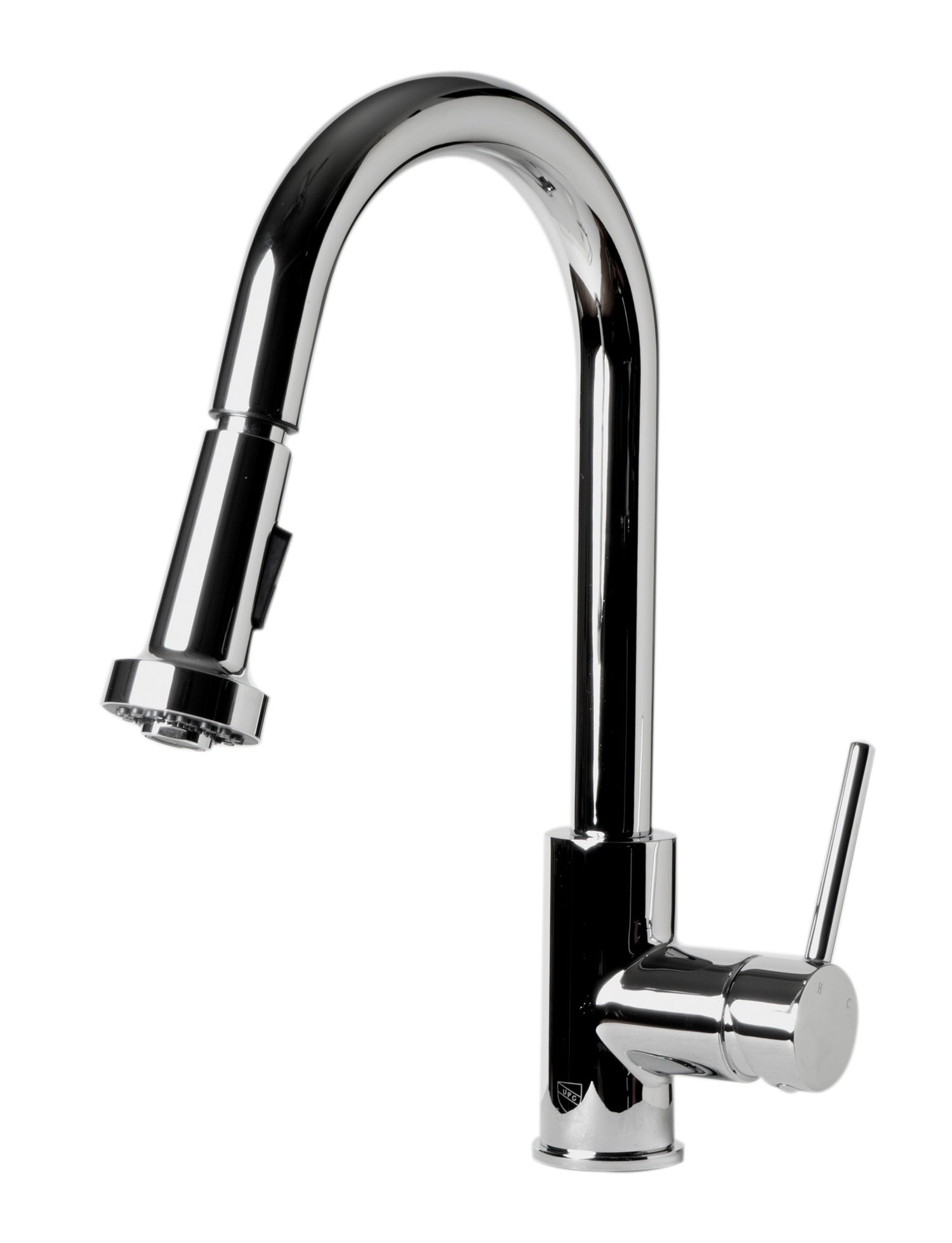 Polished Chrome Sensor Gooseneck Pull Down Kitchen Faucet