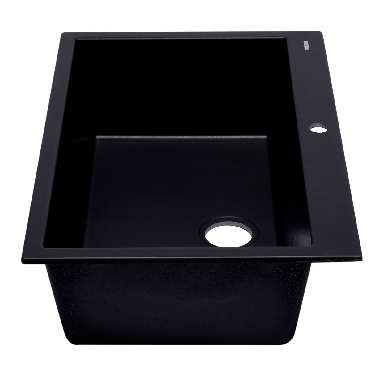 ALFI brand AB3322DI-BLA Black 33" Single Bowl Drop In Granite Composite Kitchen Sink