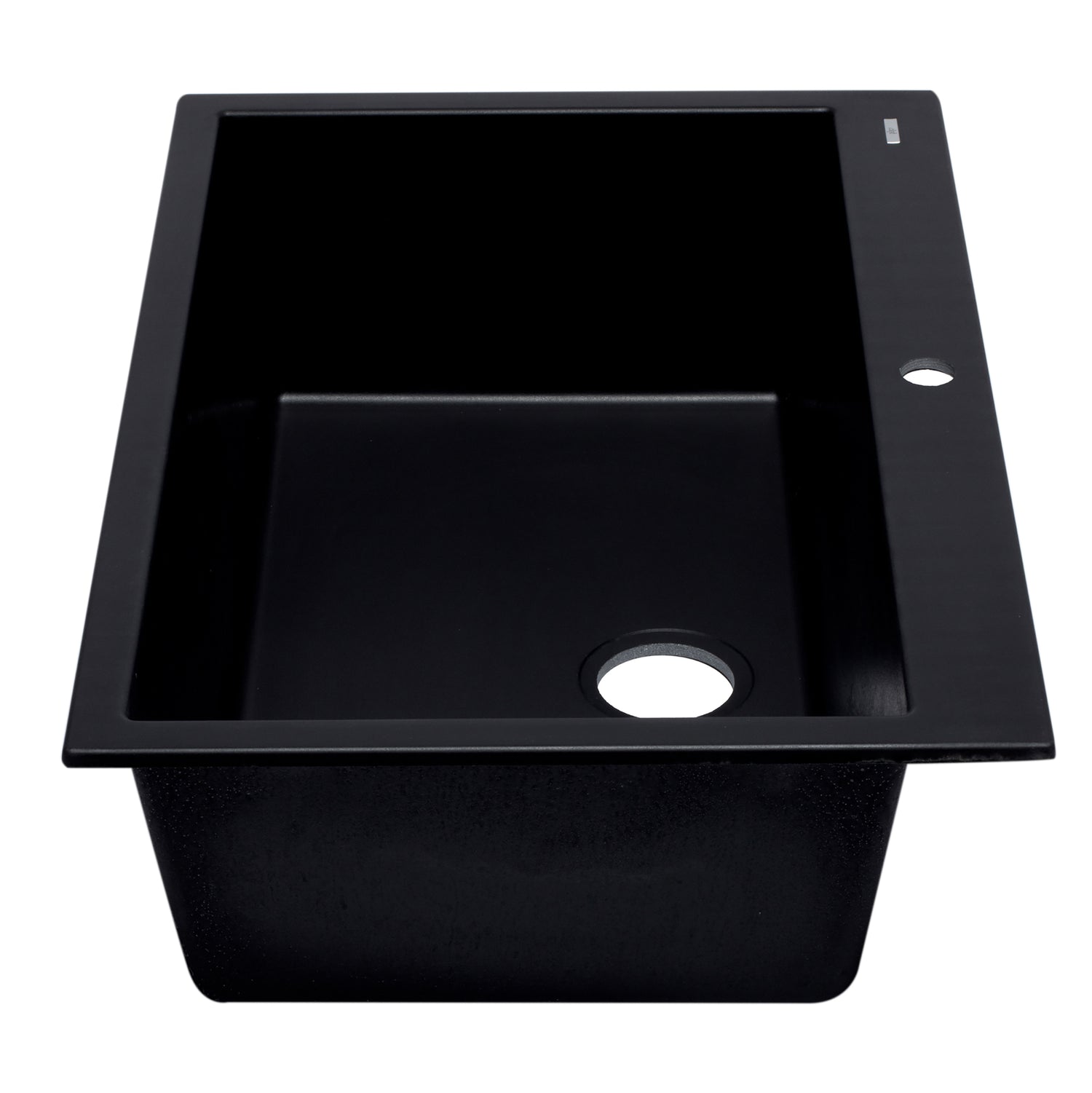 ALFI brand AB3322DI-BLA Black 33" Single Bowl Drop In Granite Composite Kitchen Sink
