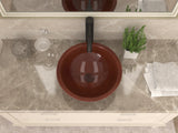 ANZZI BS-011 Theban 16 in. Handmade Vessel Sink in Polished Antique Copper with Floral Design Exterior