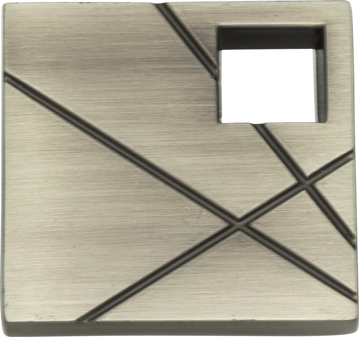 Atlas Homewares Modernist Right Square Knob 1 1/2 Inch Brushed Nickel
