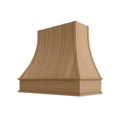 Oslo Oak Curved Hood with Strapping Flat Trim - 36" W x 36" H